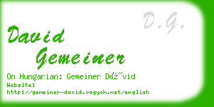 david gemeiner business card